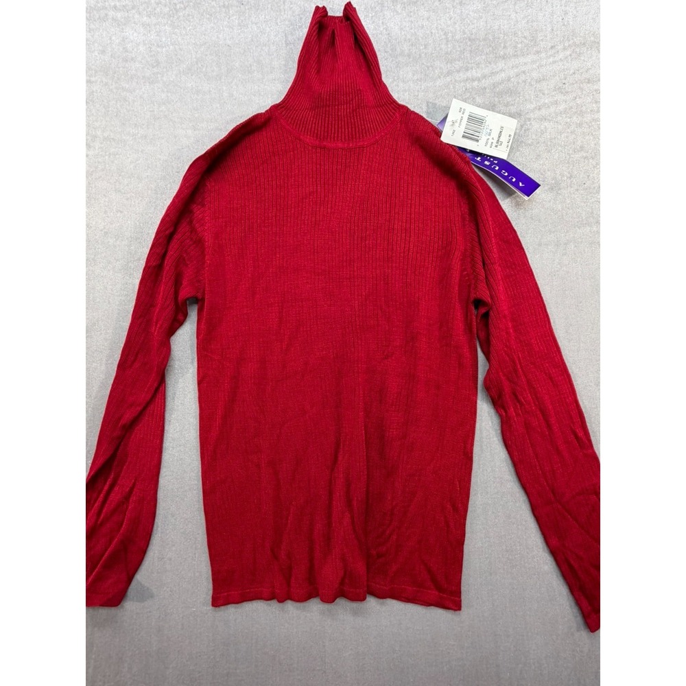 New Women Bloomingdales 100% August Silk Long Sleeve Sweater Turtleneck Size P - Picture 4 of 12